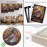 Siyah Çerçeveli İngiliz Kırmızı Robin Kuşu Duvar Tablosu