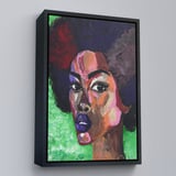 Beyaz Çerçeveli Afrikalı Kadın Portresi Pop Art Duvar Tablosu