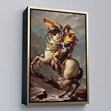 Beyaz Çerçeveli Alpleri Aşan Napolyon Duvar Tablosu