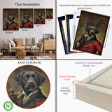 Altın Çerçeveli Pipo İçin Köpek Duvar Tablosu