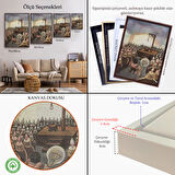 Siyah Çerçeveli Kafası Farklı Çalışanın Kafası Gider Sürreal Tablo