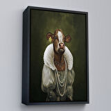 Siyah Çerçeveli Ortaçağ Soylu Dana Duvar Tablosu