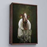 Siyah Çerçeveli Ortaçağ Soylu Dana Duvar Tablosu