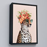 Siyah Çerçeveli Kokoş Çıta, Çiçek Taçlı Sosyetik Çita Tablosu