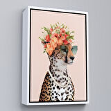 Siyah Çerçeveli Kokoş Çıta, Çiçek Taçlı Sosyetik Çita Tablosu