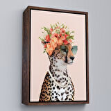 Siyah Çerçeveli Kokoş Çıta, Çiçek Taçlı Sosyetik Çita Tablosu