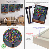 Altın Çerçeveli Kelebekler Ağacı Duvar Tablosu