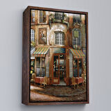 Siyah Çerçeveli Le Petıt Bıstro Kanvas Duvar Tablosu