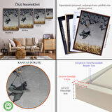 Siyah Çerçeveli Tarla Farelerinin Üstünden Yarasaların Yardımı ile Uçan Kara Kedi Tablosu