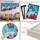 Siyah Çerçeveli Bacaklarının Arasından Orta Parmak İşareti Yapan Kadın Tablosu