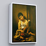 Altın Çerçeveli İranlı Ressam Morteza Kartouzıan Garip Çocuk Eseri Duvar Tablosu