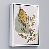 Beyaz Çerçeveli Soyut Dallar Tablosu