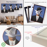 Beyaz Çerçeveli Melon Şapkalı Adam René Magritte Duvar Tablosu