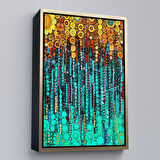 Altın Çerçeveli Renkli Sarmaşık Duvar Tablosu