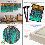 Altın Çerçeveli Renkli Sarmaşık Duvar Tablosu