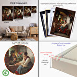 Beyaz Çerçeveli Ortaçağ Avrupası Sevgililer Duvar Tablosu