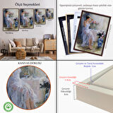 Beyaz Çerçeveli Beyaz Elbiseli Güzel Kız Dekoratif Duvar Tablosu