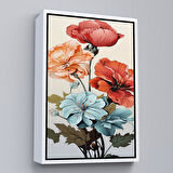 Altın Çerçeveli Renkli Çiçekler Tablosu