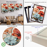 Altın Çerçeveli Renkli Çiçekler Tablosu