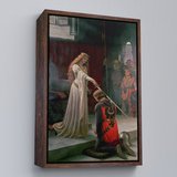 Beyaz Çerçeveli Edmund Leighton The Accolade Dekoratif Duvar Tablosu