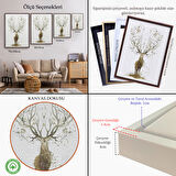 Kahverengi Çerçeveli Yaprak Boynuzlu Geyik Tablosu