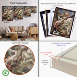 Beyaz Çerçeveli Ruggiero ve Angelica Kurtuluş Eseri Dekoratif Duvar Tablosu