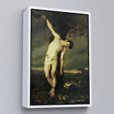 Beyaz Çerçeveli Dağ Manzarası Dekoratif Duvar Tablosu