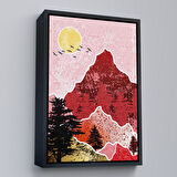 Siyah Çerçeveli Dağların Arasındaki Güneş Manzarası Tablo