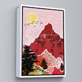 Siyah Çerçeveli Dağların Arasındaki Güneş Manzarası Tablo