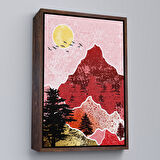 Siyah Çerçeveli Dağların Arasındaki Güneş Manzarası Tablo