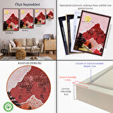 Siyah Çerçeveli Dağların Arasındaki Güneş Manzarası Tablo