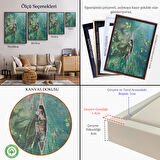 Kahverengi Çerçeveli Lilyumların Altında Kano ile Gezen Duvar Tablosu