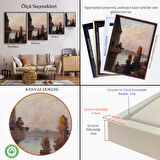 Altın Çerçeveli Galata Kulesinde Ezan Okudan Adam Duvar Tablo