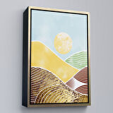 Beyaz Çerçeveli Dağların Arasındaki Güneş Manzarası Tablo