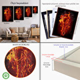 Altın Çerçeveli Ateşli Çift Dekoratif Duvar Tablosu