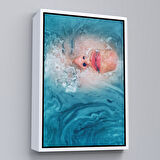 Altın Çerçeveli Su Altındaki Kadın Dekoratif Duvar Tablosu