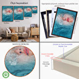 Altın Çerçeveli Su Altındaki Kadın Dekoratif Duvar Tablosu