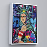 Kahverengi Çerçeveli Mona Lisa Grafitti Pop Art Duvar Tablosu