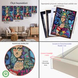 Kahverengi Çerçeveli Mona Lisa Grafitti Pop Art Duvar Tablosu