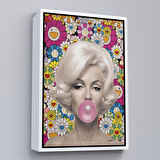 Altın Çerçeveli Marilyn Monroe Pembe Balon Duvar Tablosu