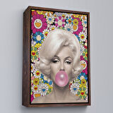 Altın Çerçeveli Marilyn Monroe Pembe Balon Duvar Tablosu