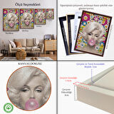 Altın Çerçeveli Marilyn Monroe Pembe Balon Duvar Tablosu