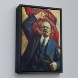Beyaz Çerçeveli Vladimir Ilyic Lenin Dekoratif Duvar Tablosu