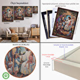 Kahverengi Çerçeveli İsa Mesih ve Çocuklar Dekortif Duvar Tablosu