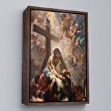 Beyaz Çerçeveli Agape Hristiyan Hediyesi Dekoratif Duvar Tablosu