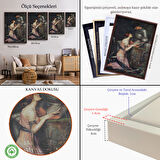 Beyaz Çerçeveli John William Waterhouse'un Lamia ve Şövalyesi Orenco Kanaviçe Tablosu