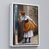 Siyah Çerçeveli Eugene de Blaas'ın Kulak Misafiri Reprodüksiyon Tablosu