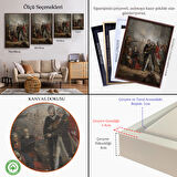 Kahverengi Çerçeveli San Nicolas'ın St Vincent'ta Teslim Olması Reprodüksiyon Tablosu