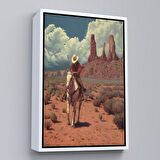 Siyah Çerçeveli Amerikalı Kovboy Dekoratif Duvar Tablosu