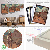 Siyah Çerçeveli Amerikalı Kovboy Dekoratif Duvar Tablosu